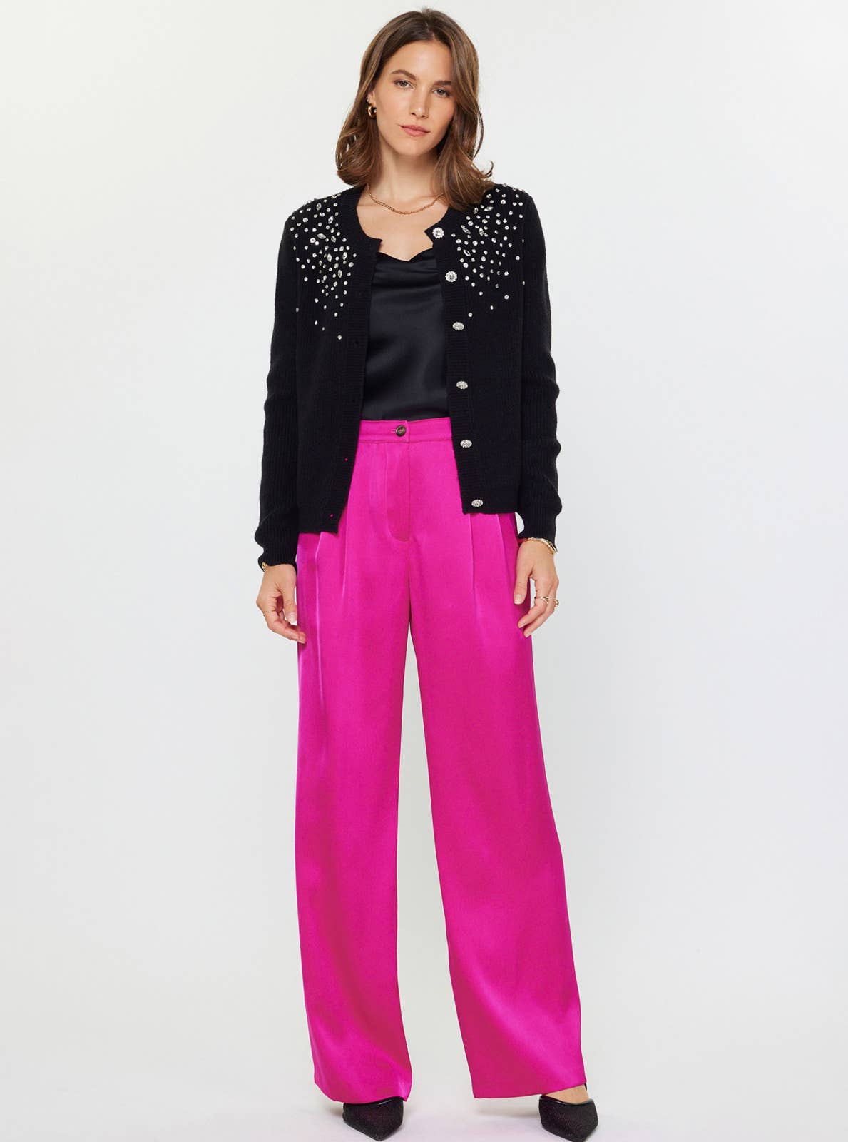 Current Air - Crystal Beaded Detail Cardigan