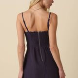 Olivaceous - Sariah Button-Front Linen Mini Dress