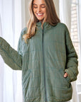 Washed Soft Comfy Quilting Zip Closure Jacket (Various colors), Davi & Dani