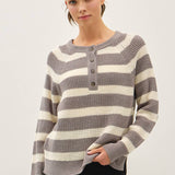Be Cool - Henley Knit Sweater