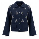 Current Air - Floral beaded Sweater Jacket