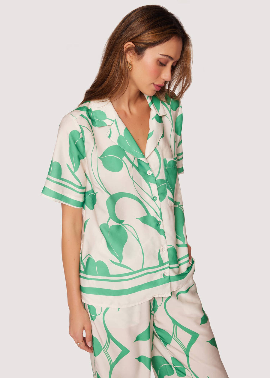 Lost + Wander - Vineyard Vistas Set - Spring Leaf Print Satin