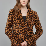 Animal Print Double Breasted Blazer, FATE