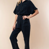 White Birch Texture Short Sleeve Jumpsuit (online only)