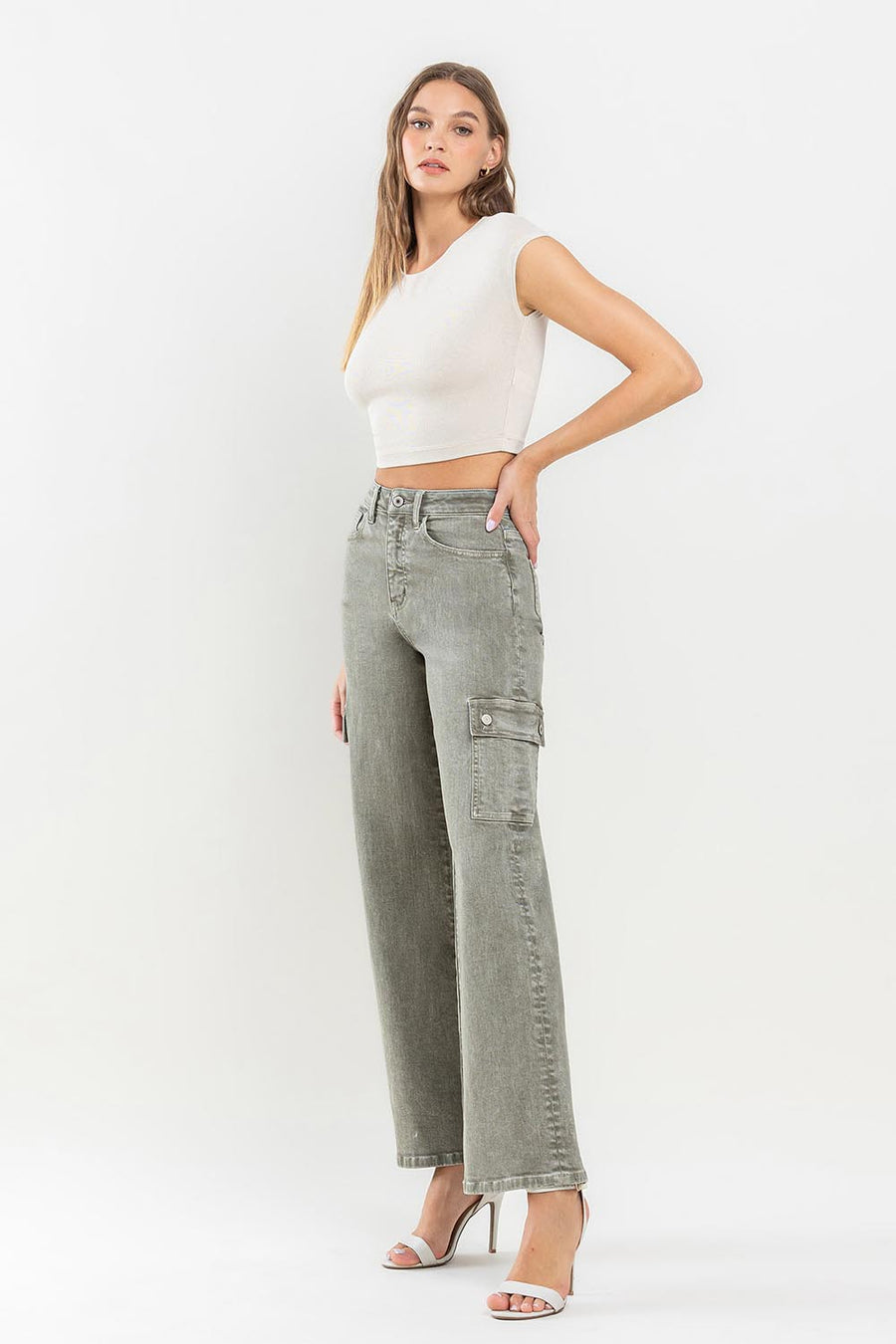 Vervet by Flying Monkey 90's Super High Rise Cargo Jeans (online only)