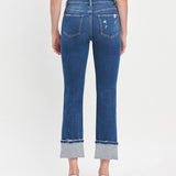 Vervet by Flying Monkey - High Rise Cuff Slim Straight Jeans
