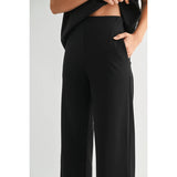 FUN2FUN - WIDE LEG PONTE KNIT PANTS