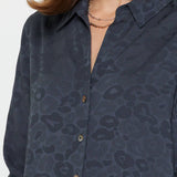 Current Air - Jacquard Animal Button-Down Blouse
