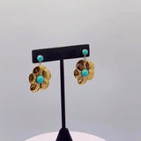 Turquoise Flower Earring, Zhanna Jewelry