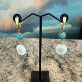 Turquoise and Mother of Pearl earrings, Zhanna Jewelry