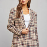 FATE - PLAID PATTERN TAILORED SINGLE BREASTED BLAZER