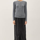 Be Cool - Modal Classic Ribbed Longsleeve Henley Basic Top