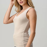 Hashttag - Double Layered V-Neck Knit Tank