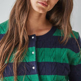 By Together Cable Knit Button Down Short Sleeve Cardigan Top