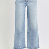 RISEN Tummy Control High Rise Crop Wide Leg Jeans (Plus size)