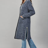 Whipstitch Edge Hooded Knit Cardigan, FATE