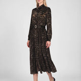 Current Air - Leopard Print Belted Shirt Dress