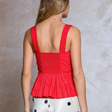Current Air - Sleeveless Embroidered Peplum Top