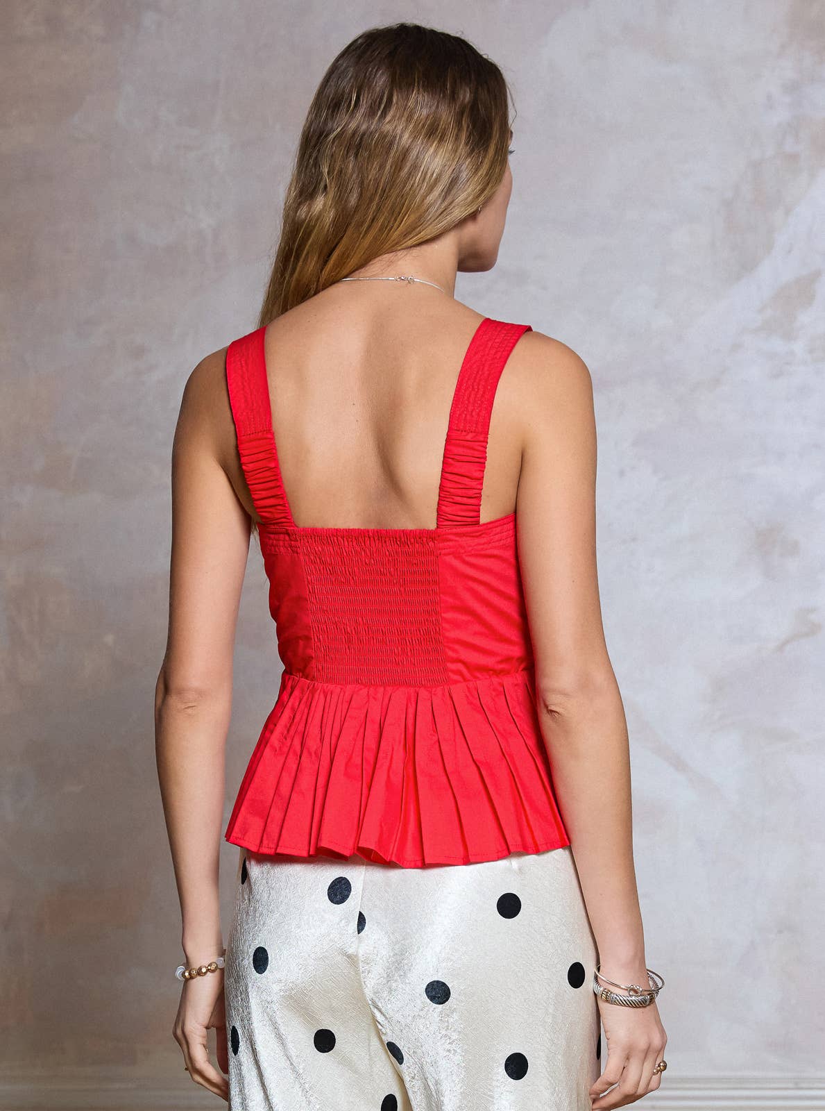 Current Air - Sleeveless Embroidered Peplum Top