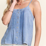 ADORA LA - CHAMBRAY PINTUCK TANK TOP