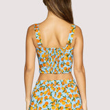 Lost + Wander - Citrus Soiree Top - Spring Lemon Print Front Button