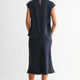 CRINKLED SATIN COWL NECK Blouse, Fun2Fun