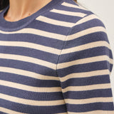 Be Cool - CLASSIC STRIPED CREWNECK SHORT SLEEVE SWEATER