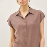 Be Cool - CLASSIC CUT CAPPED SLEEVE BUTTON UP TENCEL SHIRT