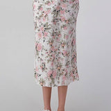 Hashttag - Floral Print Bias Skirt