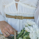 Most Wanted USA - Basic Skinny Equestrian Buckle Leather Belt