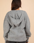 VERY J Seam Detail Drop Shoulder Hooded Sweater