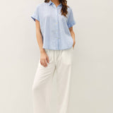 Be Cool - LINEN BLEND DOLMAN SLEEVE SHIRT-CHAMBRAY