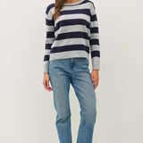 Be Cool - ANGORA BLEND RELAXED FIT WIDE STRIPED SWEATER