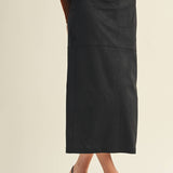 Mustard Seed - BACK SLIT SUEDE SKIRT