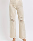 Judy Blue High Waist Distressed Wide Leg Jeans, Plus Size (online only)