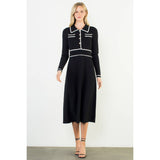 THML - Long Sleeve Collared Knit Dress