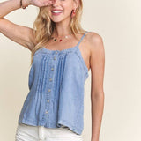 ADORA LA - CHAMBRAY PINTUCK TANK TOP