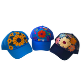 Lumily - Tulum Hand Embroidered Trucker Flower Hat - Mexico