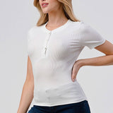 Hashttag - Short Sleeve Henley Top