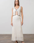 Moon River - CROCHET LADDER KNIT CONTRAST MIDI SKIRT