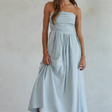 By Together - Striped Tube Strapless Flare Maxi Dress