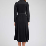 Current Air - Mixed Fabric Collared Midi Dress