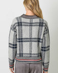 Mystree Plaid Sweater Cardigan