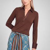 Current Air - Ribbed Knit Collared Top