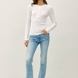 Be Cool - Modal Classic Ribbed Longsleeve Henley Basic Top