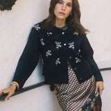 Current Air - Floral beaded Sweater Jacket