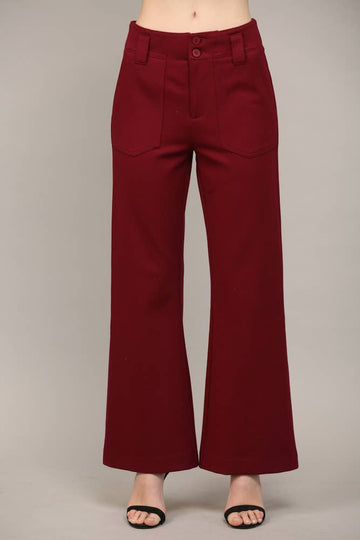 FATE - TWO FRONT PLCKET PONTE FLARE PANTS FP9619