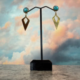 Turquoise Spike earrings, Zhanna Jewelry