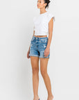 VERVET by FLYING MONKEY - HIGH RISE DOUBLE CUFF SHORTS