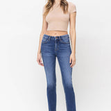 Vervet by Flying Monkey - Plus Size High Rise Cropped Slim Straight Jeans